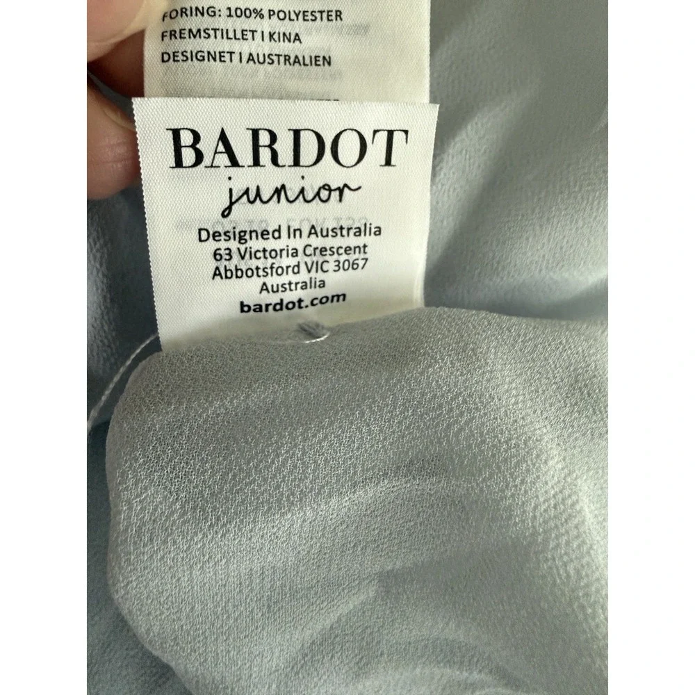 Bardot Junior Blue Swiss Dot Tiered Ruffle Dress Girls Size 14 Wedding Party